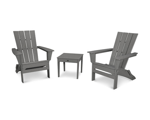 POLYWOOD Quattro 3-Piece Adirondack Set in Slate Grey image