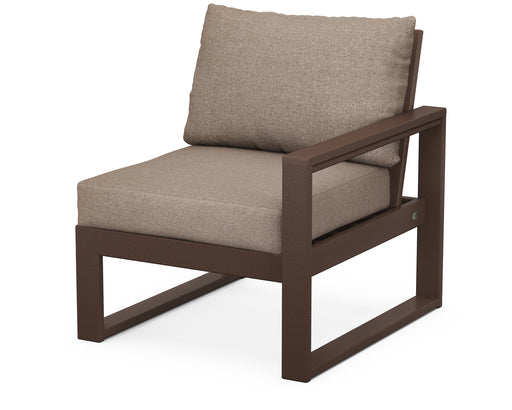 POLYWOOD EDGE Modular Right Arm Chair in Mahogany / Spiced Burlap image