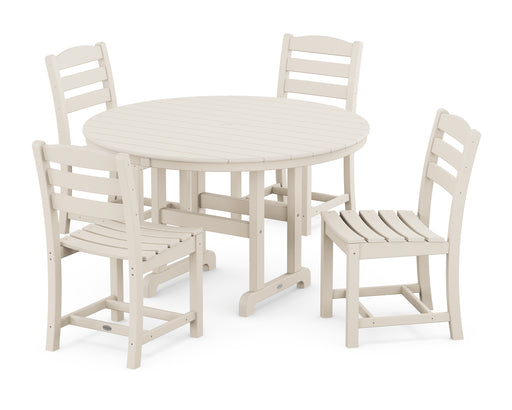 POLYWOOD La Casa Cafe Side Chair 5-Piece Round Farmhouse Dining Set in Sand image