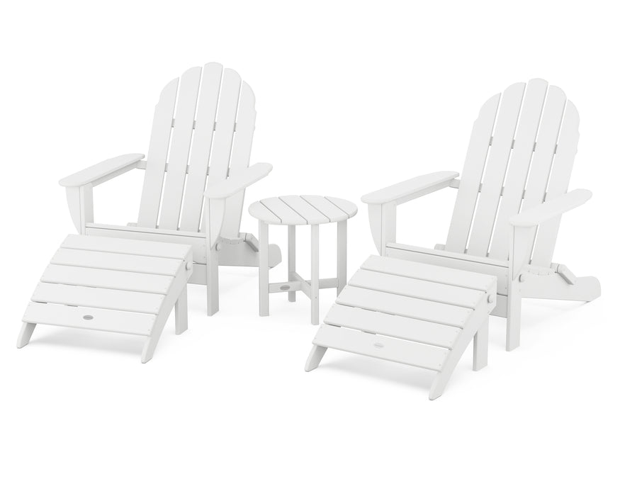 POLYWOOD Classic Oversized Adirondack 5-Piece Casual Set in White image