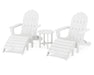 POLYWOOD Classic Oversized Adirondack 5-Piece Casual Set in White image