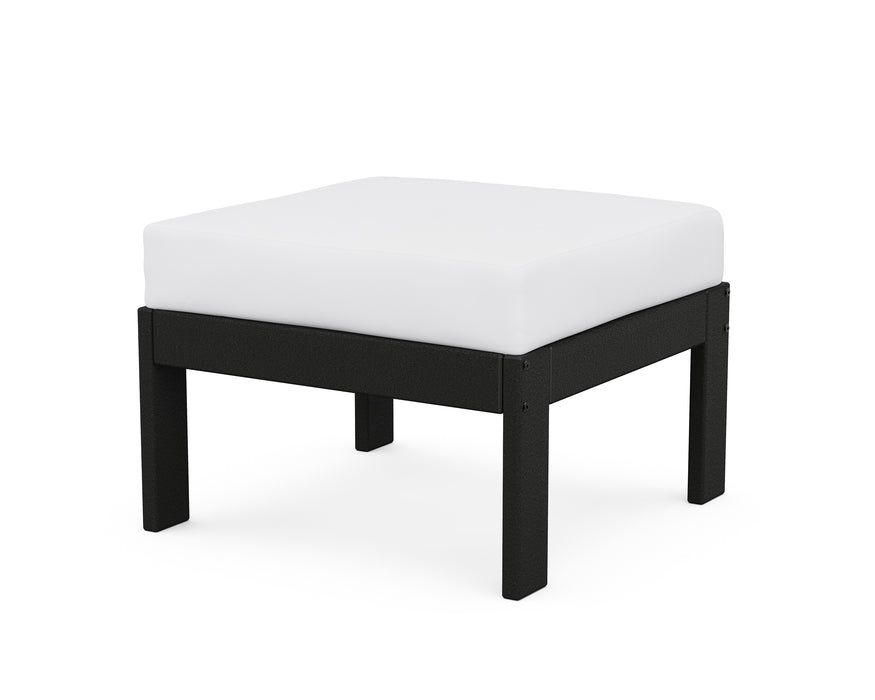 POLYWOOD Vineyard Modular Ottoman in Black / Natural