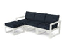 POLYWOOD EDGE 4-Piece Modular Deep Seating Set with Ottoman in Vintage White / Marine Indigo image