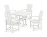 POLYWOOD Quattro 5-Piece Farmhouse Dining Set in White image