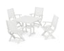 POLYWOOD Signature Folding Chair 5-Piece Farmhouse Dining Set in White image