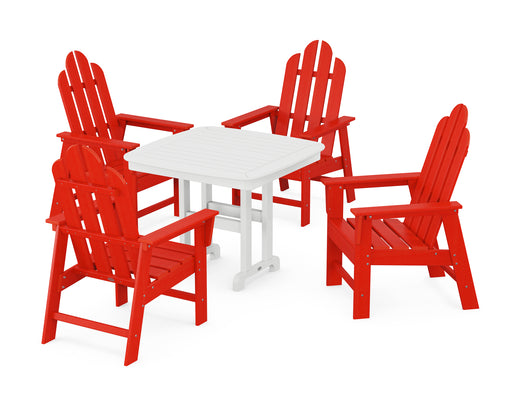 POLYWOOD Long Island 5-Piece Dining Set in Sunset Red image