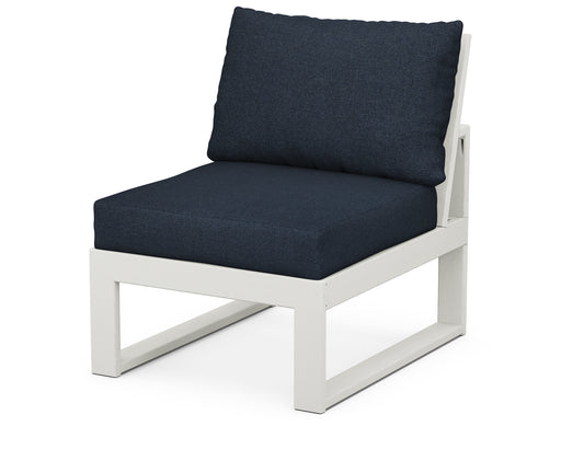 POLYWOOD Modular Armless Chair in Vintage White / Marine Indigo image