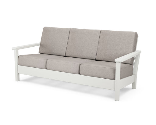 POLYWOOD Harbour Deep Seating Sofa in Vintage White / Weathered Tweed image
