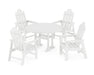 POLYWOOD Long Island 5-Piece Round Dining Set with Trestle Legs in White image