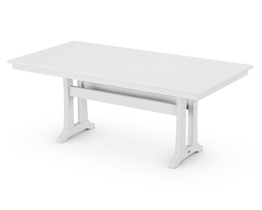 POLYWOOD Farmhouse Trestle 37" x 72" Dining Table in White image