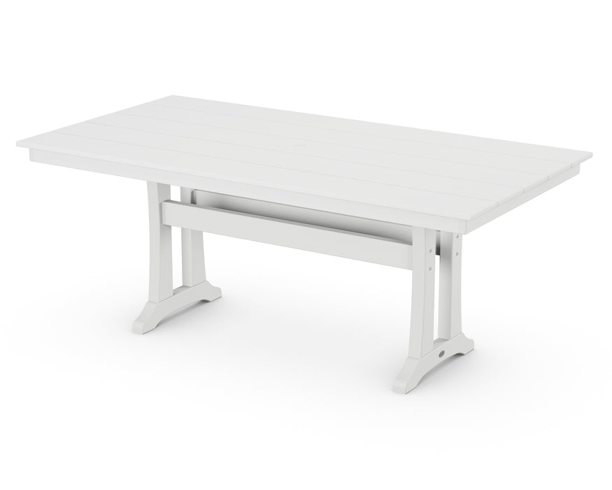 POLYWOOD Farmhouse Trestle 37" x 72" Dining Table in White