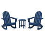 POLYWOOD Vineyard 3-Piece Adirondack Rocking Chair Set in Navy image