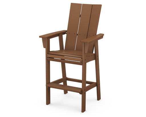 POLYWOOD Modern Curveback Adirondack Bar Chair in Teak image