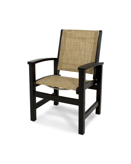 POLYWOOD Coastal Dining Chair in Black / Burlap Sling image