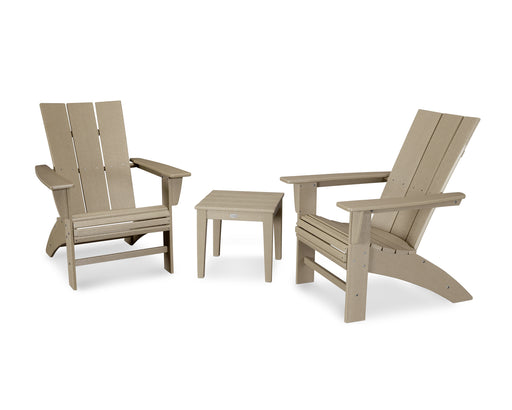 POLYWOOD Modern 3-Piece Curveback  Adirondack Set in Vintage Sahara image