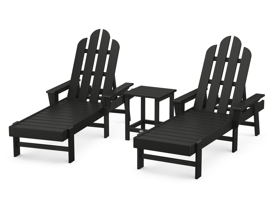 POLYWOOD Long Island Chaise 3-Piece Set in Black image