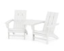 POLYWOOD Modern 3-Piece Adirondack Set with Angled Connecting Table in White image