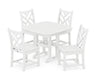 POLYWOOD Chippendale 5-Piece Side Chair Dining Set in White image