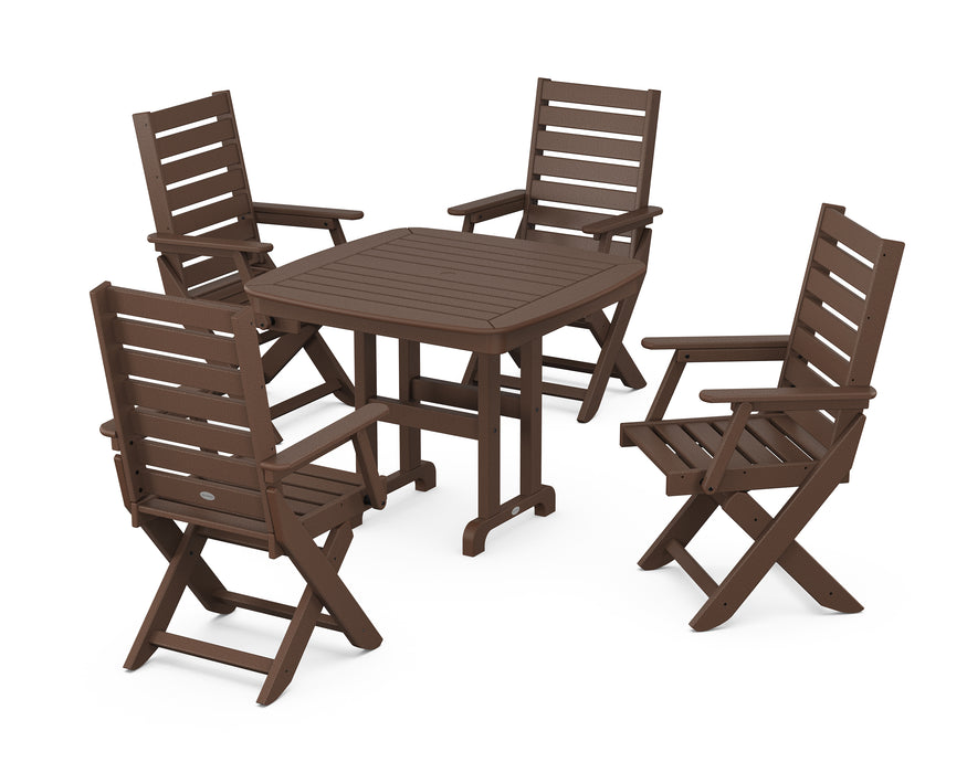 POLYWOOD Captain 5-Piece Dining Set in Mahogany