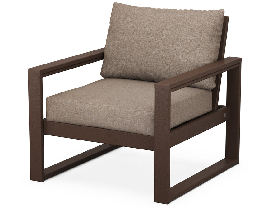 POLYWOOD EDGE Club Chair in Mahogany / Spiced Burlap image