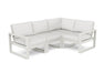 POLYWOOD EDGE 4-Piece Modular Deep Seating Set in Vintage White / Natural Linen image