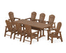 POLYWOOD South Beach 9-Piece Farmhouse Dining Set with Trestle Legs in Teak image