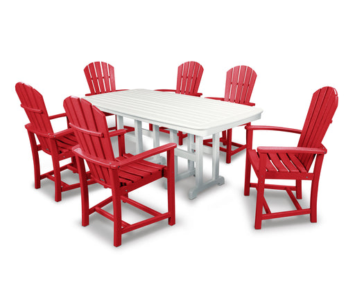 POLYWOOD Palm Coast 7-Piece Dining Set in Sunset Red / White image