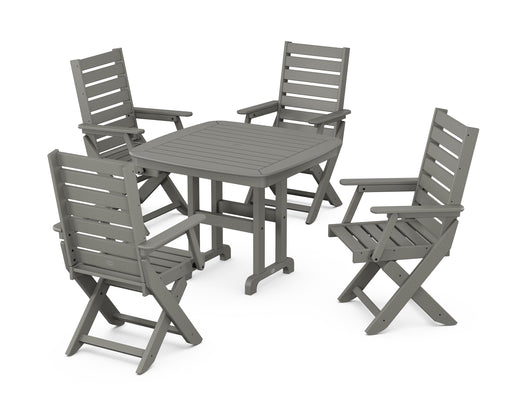 POLYWOOD Captain 5-Piece Dining Set in Slate Grey image