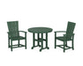 POLYWOOD Quattro 3-Piece Round Farmhouse Dining Set in Green image