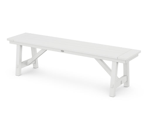 POLYWOOD Rustic Farmhouse 60" Backless Bench in White image