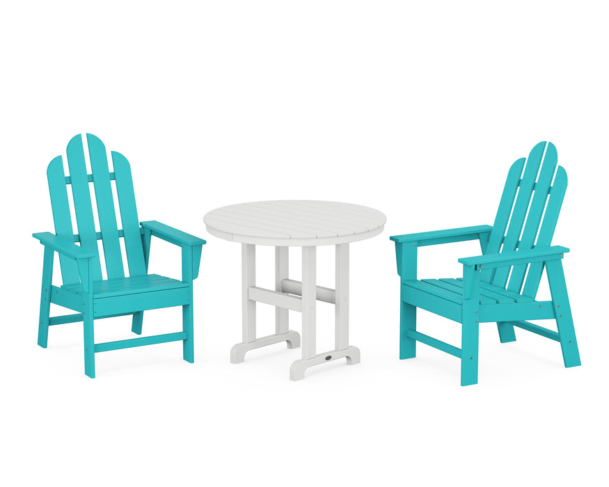 POLYWOOD Long Island 3-Piece Round Dining Set in Aruba