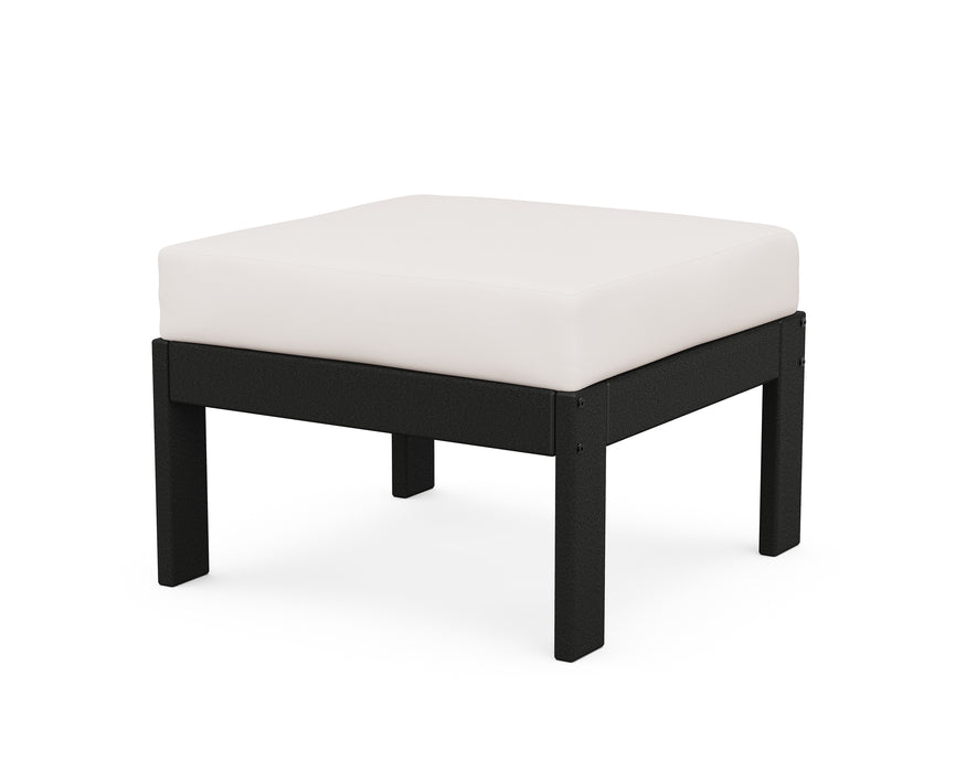 POLYWOOD Vineyard Modular Ottoman in Black / Bird's Eye