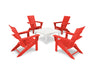 POLYWOOD Quattro 5-Piece Conversation Set in Sunset Red / White image