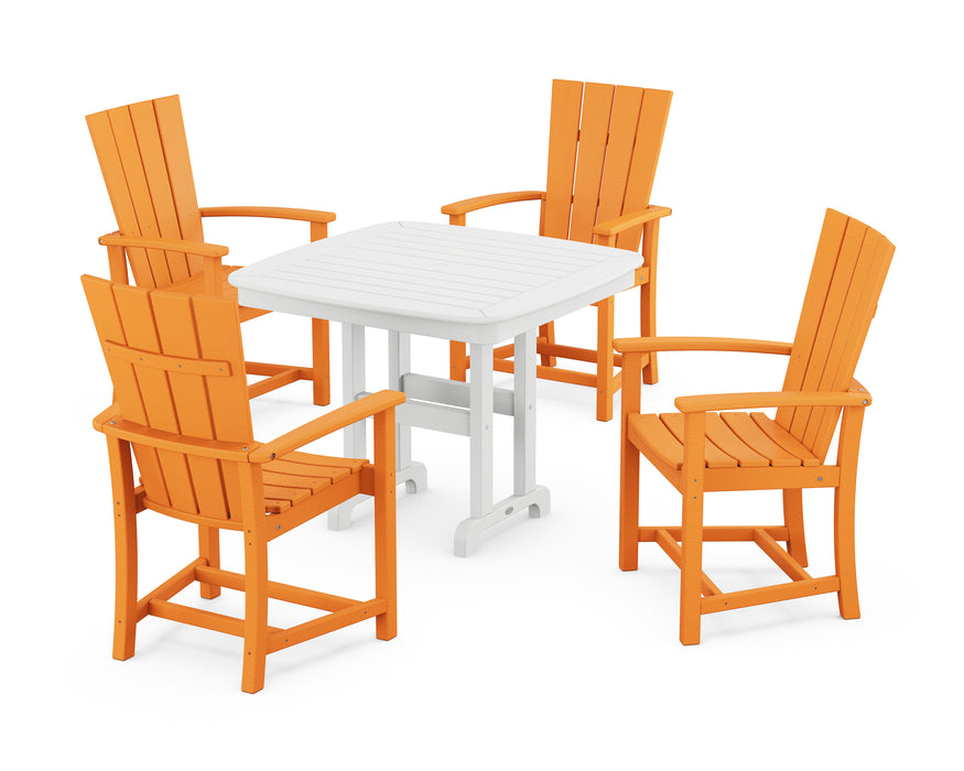 POLYWOOD Quattro 5-Piece Dining Set in Tangerine image