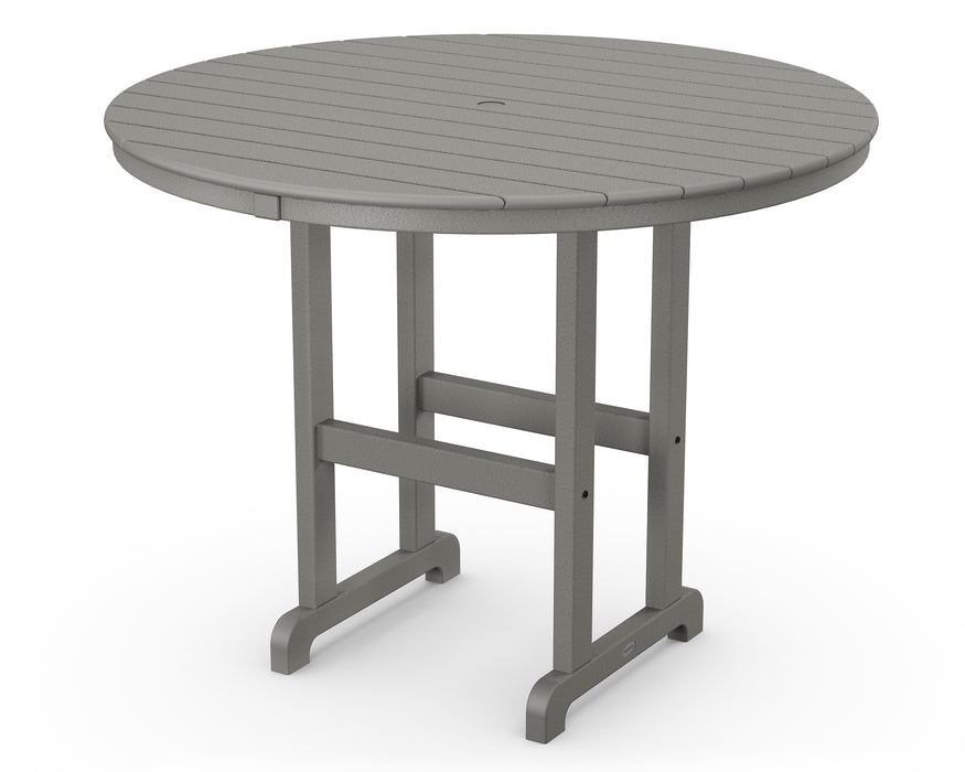 POLYWOOD 48" Round Farmhouse Counter Table in Slate Grey image