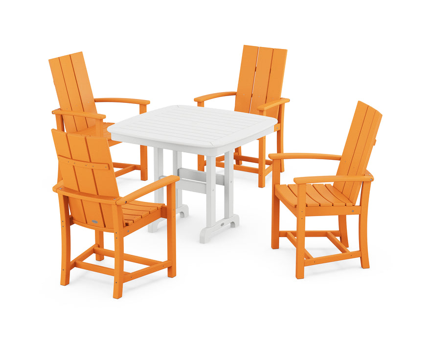 POLYWOOD Modern Adirondack 5-Piece Dining Set in Tangerine