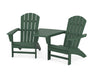 POLYWOOD Nautical 3-Piece Adirondack Set with Angled Connecting Table in Green image