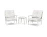 POLYWOOD Lakeside 3-Piece Deep Seating Chair Set in Vintage White / Natural Linen image