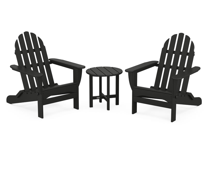 POLYWOOD Classic Folding Adirondack 3-Piece Set in Black image