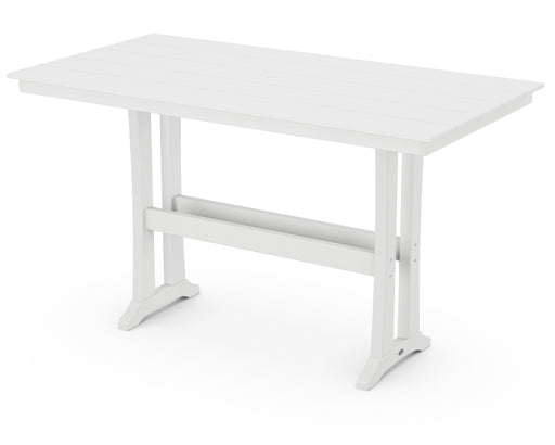 POLYWOOD Farmhouse Trestle 37" x 72" Bar Table in White image