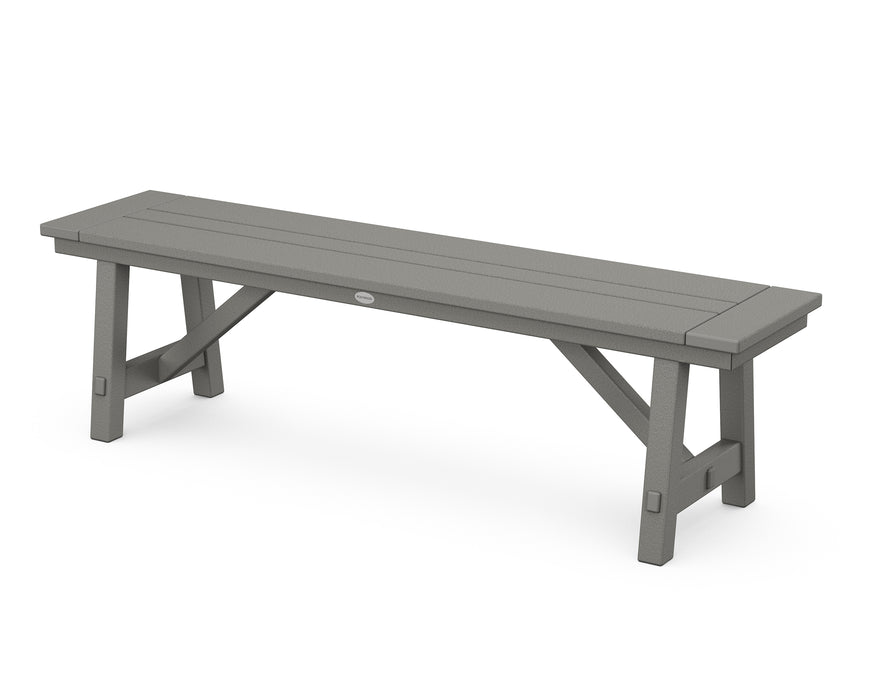 POLYWOOD Rustic Farmhouse 60" Backless Bench in Slate Grey