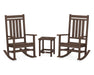 POLYWOOD Estate 3-Piece Rocking Chair Set with Long Island 18" Side Table in Mahogany image