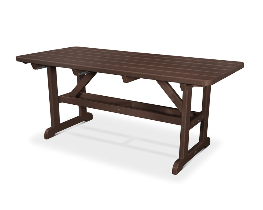 POLYWOOD Park 33" x 70" Harvester Picnic Table in Mahogany