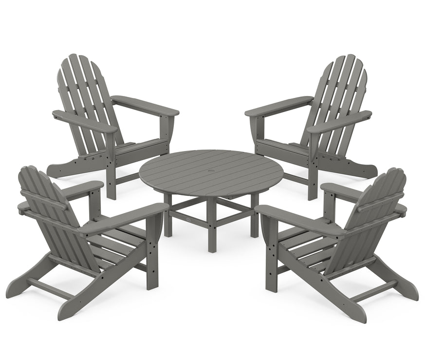 POLYWOOD Classic Adirondack 5-Piece Conversation Set in Slate Grey image