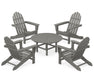 POLYWOOD Classic Adirondack 5-Piece Conversation Set in Slate Grey image