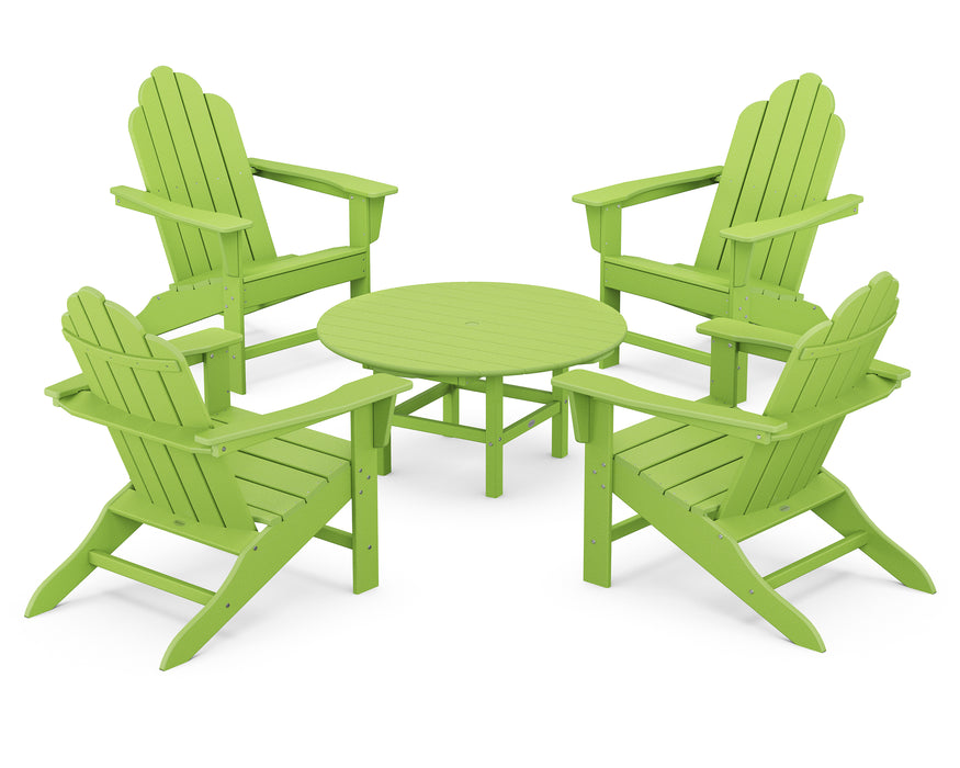 POLYWOOD Long Island Adirondack 5-Piece Conversation Group in Lime image