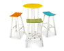 POLYWOOD Contempo 4-Piece Saddle Bar Stool Set in White / Tangerine / Lime / Aruba / Lemon image