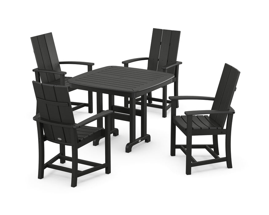 POLYWOOD Modern Adirondack 5-Piece Dining Set in Black