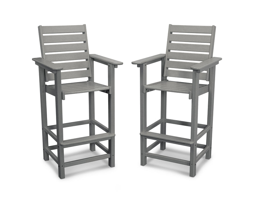 POLYWOOD Captain Bar Chair Duo in Slate Grey image