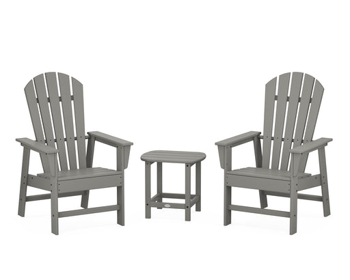 POLYWOOD South Beach Casual Chair 3-Piece Set with 18" South Beach Side Table in Slate Grey image